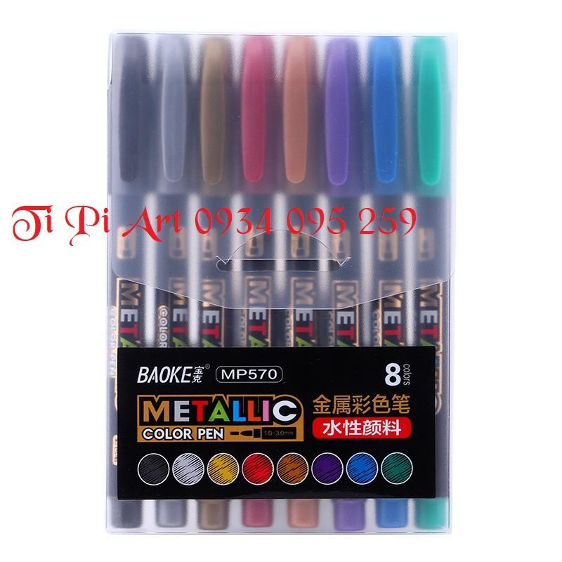 Bút Nhũ, Bút Lông Nhũ Metalic 8 Màu - Color Pen BAOKE | MP570