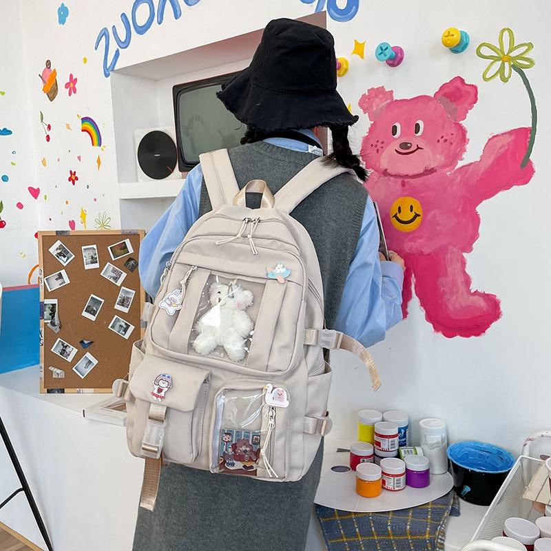 Balo Ulzzang Nam Nữ Basic Hàn Quốc Dễ Thương, Balo Nữ Đi Học Thời Trang Nhiều Ngăn BL09