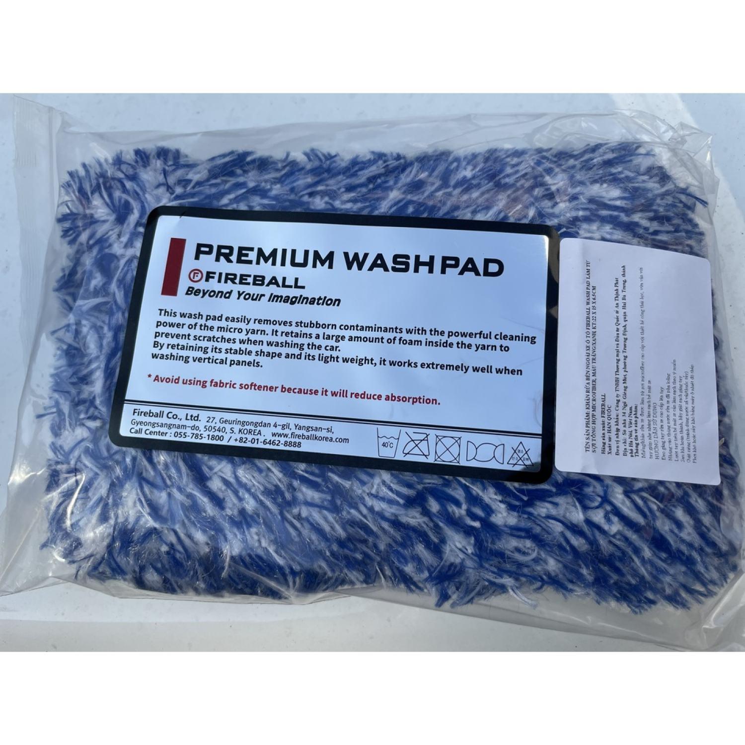 KHĂN RỬA XE Ô TÔ CAO CẤP FIREBALL WASH PAD KT:22 X 15 X 6.5CM, XUẤT XỨ HÀN QUỐC
