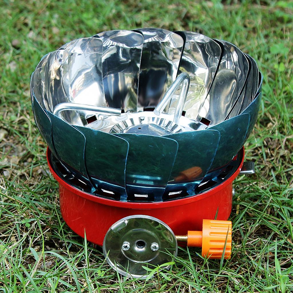 Portable Outdoor Stoves Camping Hiking Cooking Picnic BBQ Gas Burner Stove Stainless Steel Windproof