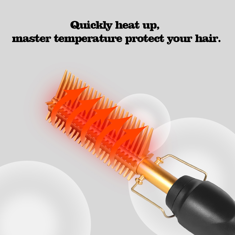 Hair Straightener Hot Heating Comb 2 In 1 Straightening Brush Corrugation Curling Iron Hair Curler Comb Flat Irons Styling Tool
