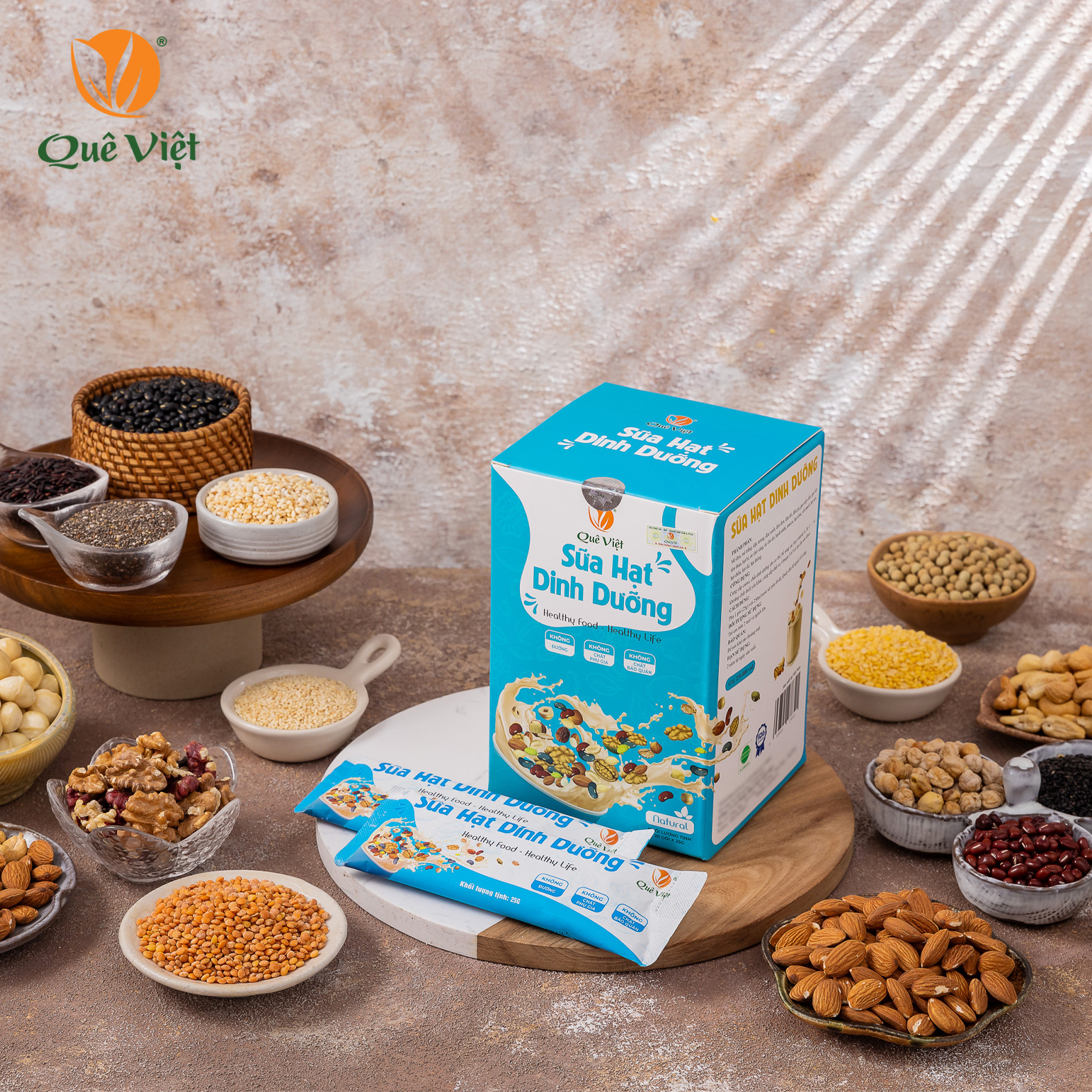 Sữa hạt dinh dưỡng Quê Việt - Hộp 500G