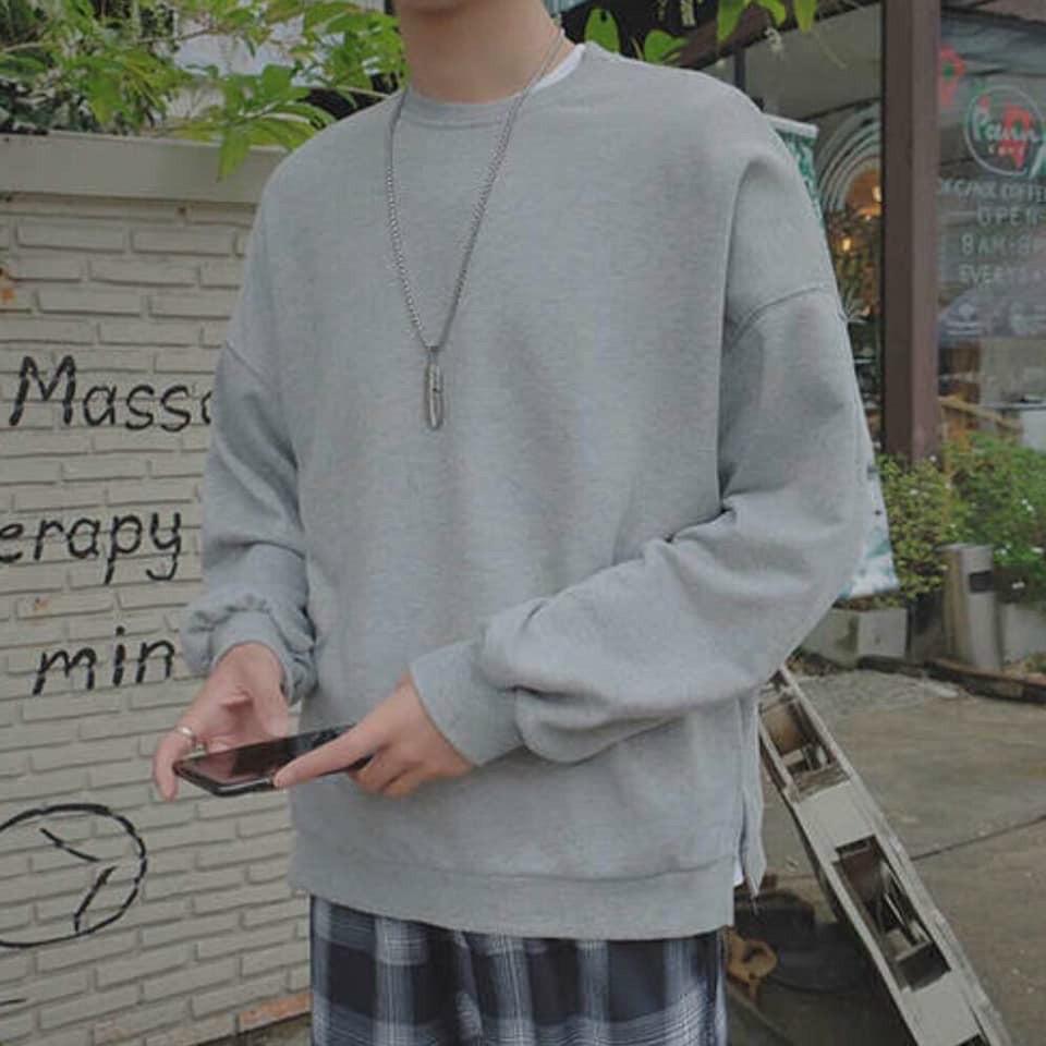 ÁO SWEATER NỈ TRƠN XẺ TÀ UNISEX NAM NỮ, KÈM ẢNH THẬT FULL MÀU