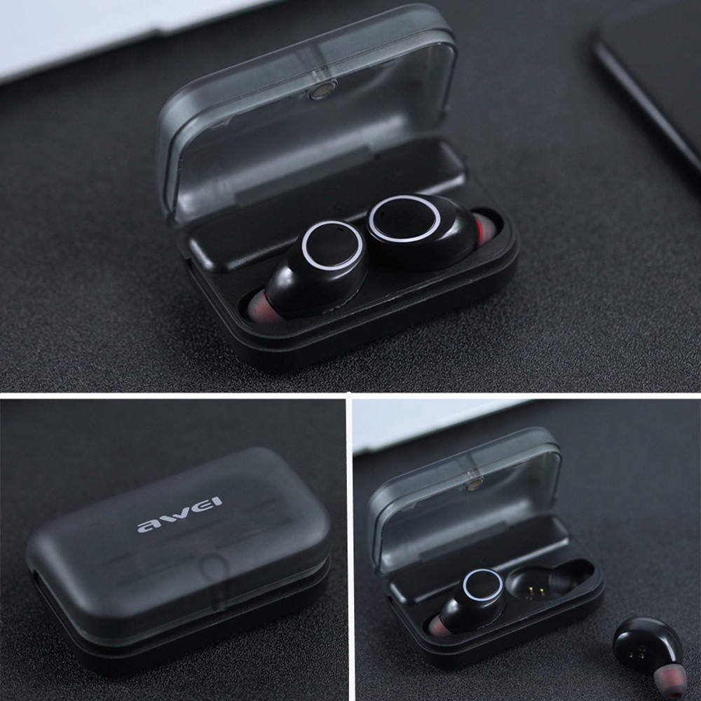 Tai nghe Bluetooth thể thao chống nước Awei T3 TWS Earbuds - Hàng chính hãng