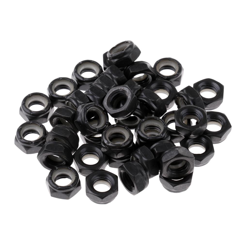 40 Pieces Skateboard Longboard Trucks Wheels Replacement Axle Nuts Hardware