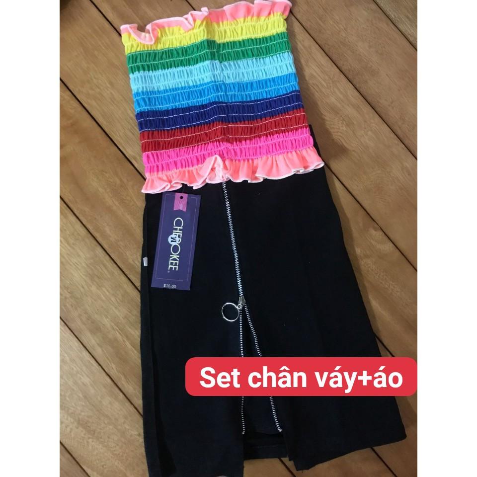 Áo ống nhún 7 màu cầu vồng cho nữ, chất thun co dãn, ôm body (ảnh thật