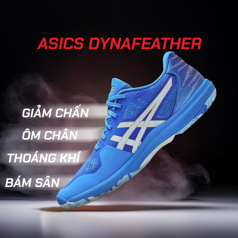 Giày Bóng Bàn Asics Dynafeather Trắng Chính Hãng - Mới Nhất 2024 - Giảm Chấn Tốt, Đàn Hồi Và Ổn Định, Cực Mềm, Bám, Bền