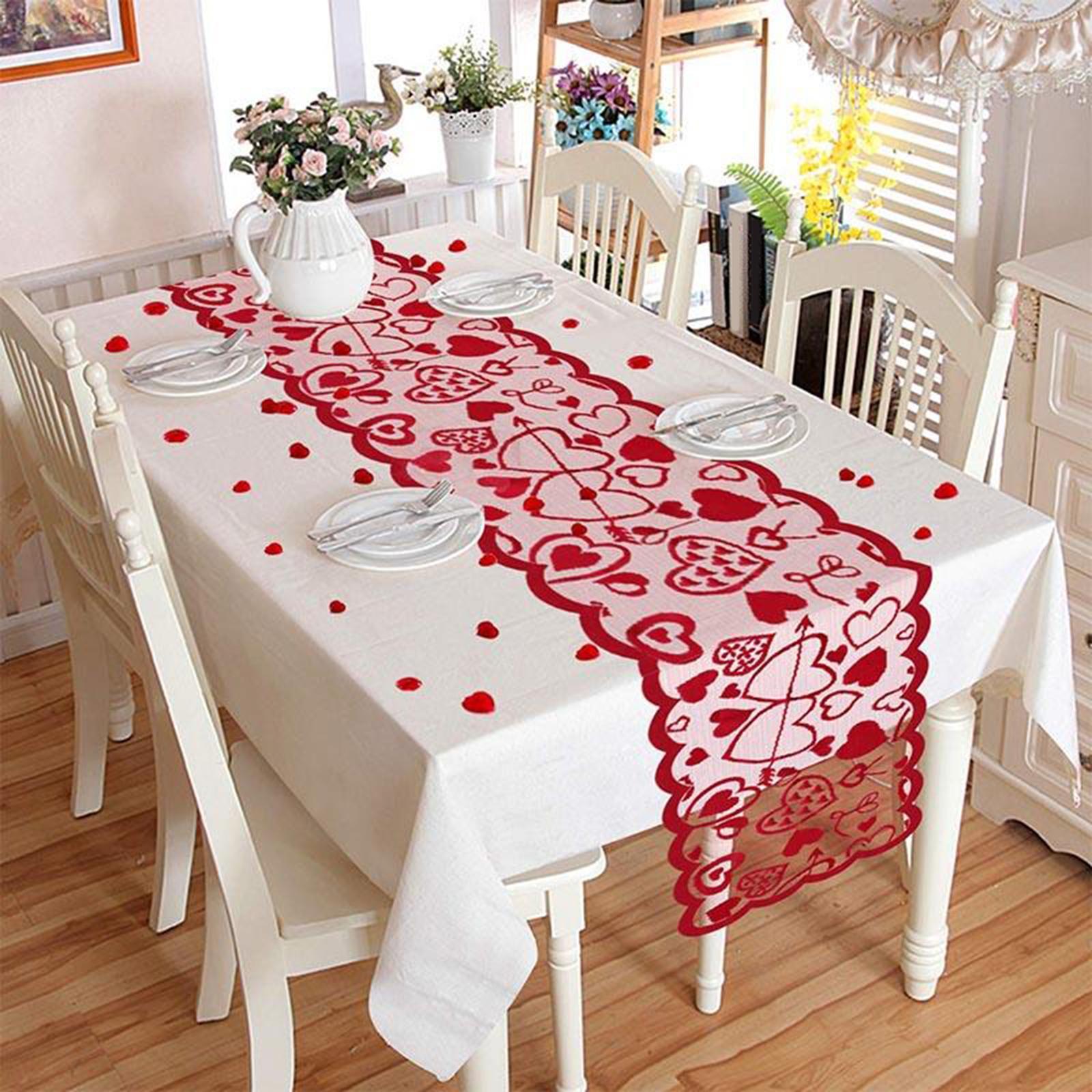 Love Table Runner Red  Decoration Table Placemat