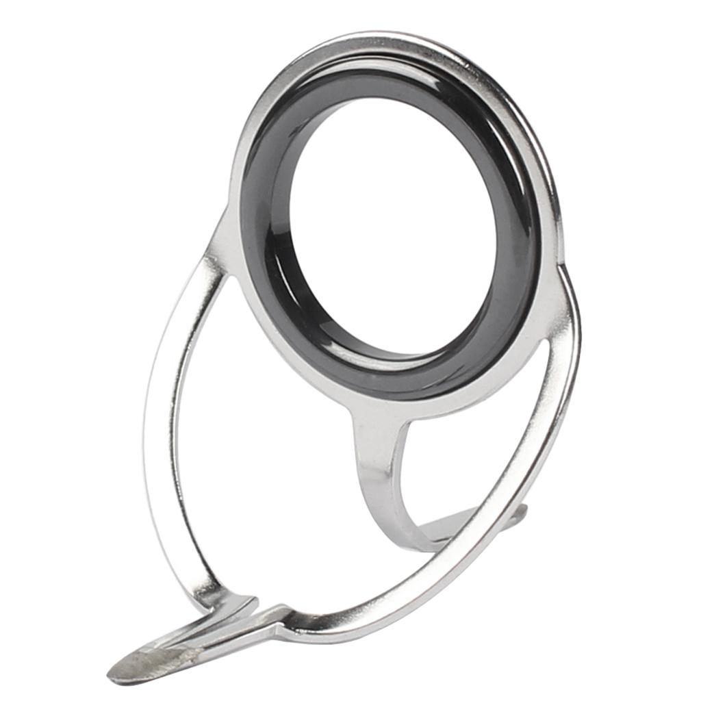 10pcs Ceramic Ring  Fishing Rod Guide Tangle Free Stainless Steel Frame