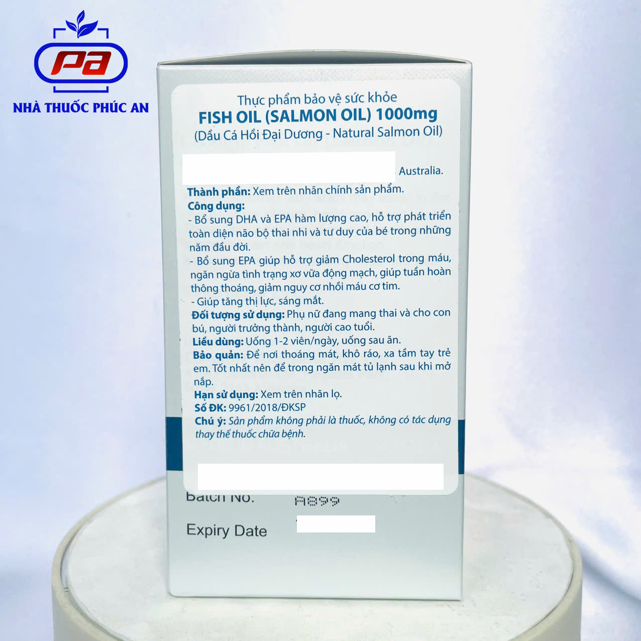 Viên dầu cá bổ sung DHA EPA cho bầu Careline Fish Oil 100 viên phát triển trí não thị giác thai nhi