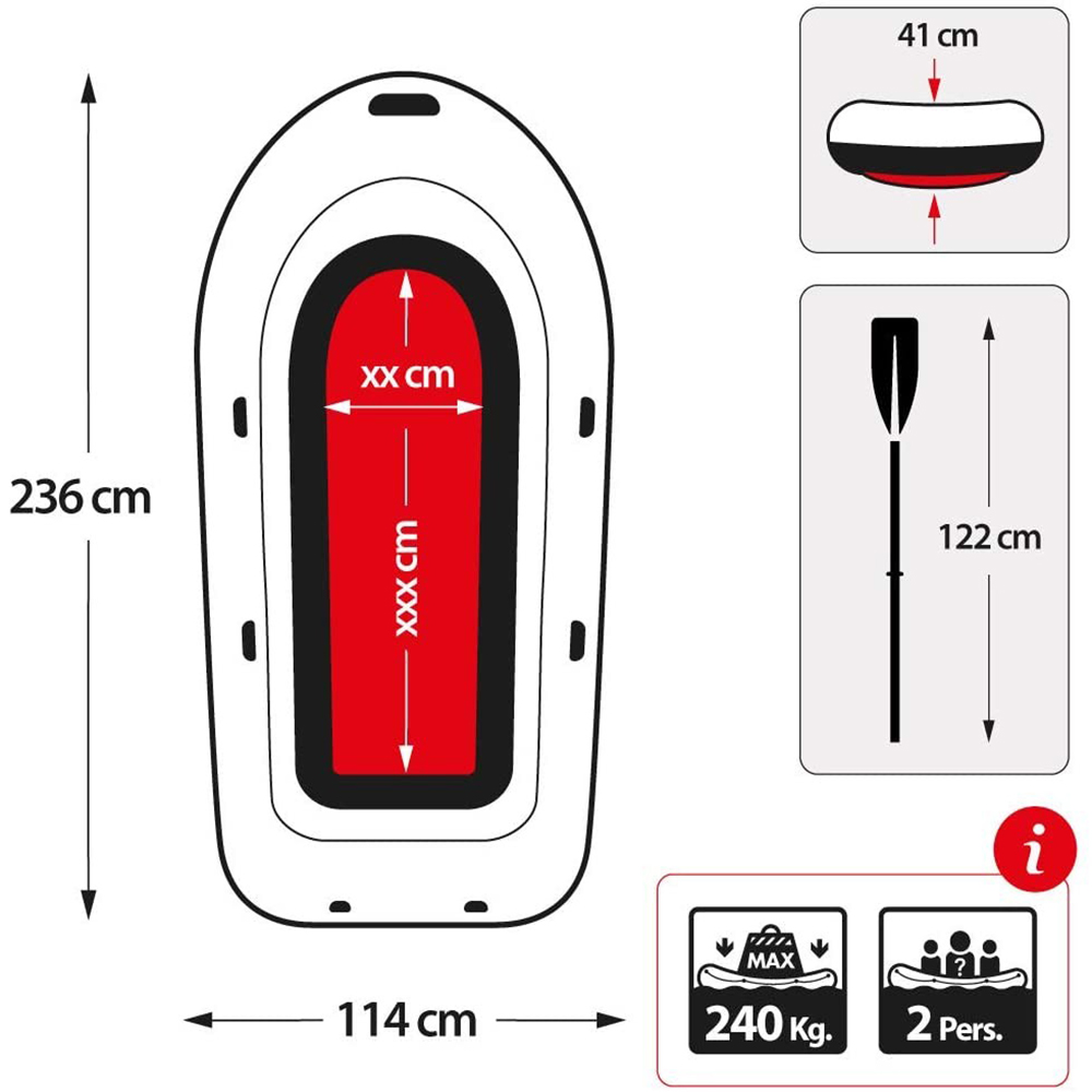 Bộ thuyền Seahawk 3 người mái chèo nhôm INTEX 68380