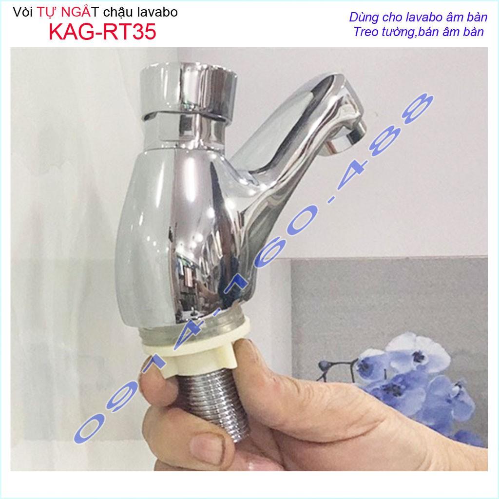 Vòi lavabo tự ngắt nước KAG-RT35, Vòi bán tự động, vòi ấn tay tự động tiêt kiệm nước tốt sử dụng tốt