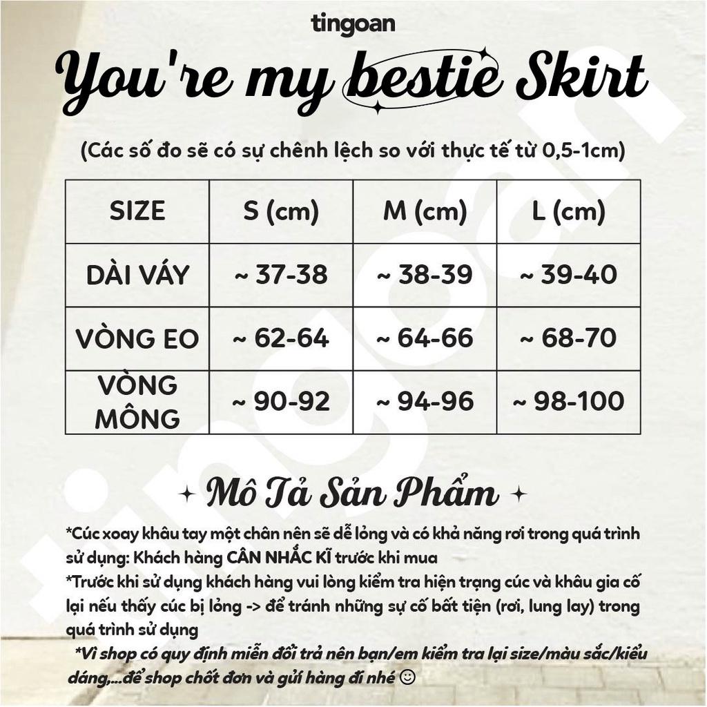 Chân váy tweed cạp lưng cao lấp lánh tingoan YOU’RE THE BESTIE SKIRT (có quần trong