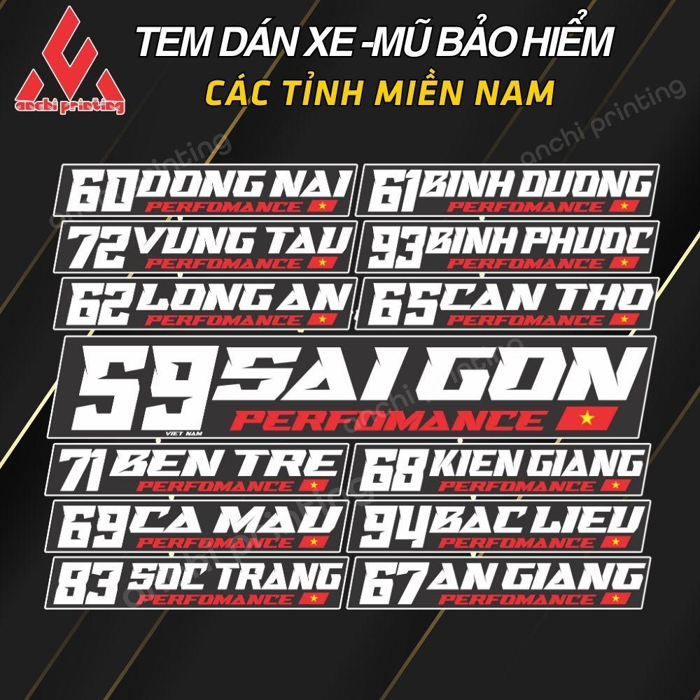 [CÁC TỈNH MIỀN NAM] Tem dán xe, sticker dán xe 63 tỉnh thành Việt Nam, Decal cao cấp, bền màu, cắt sẵn - AMCHI PRINTING - 68 - KIÊN GIANG