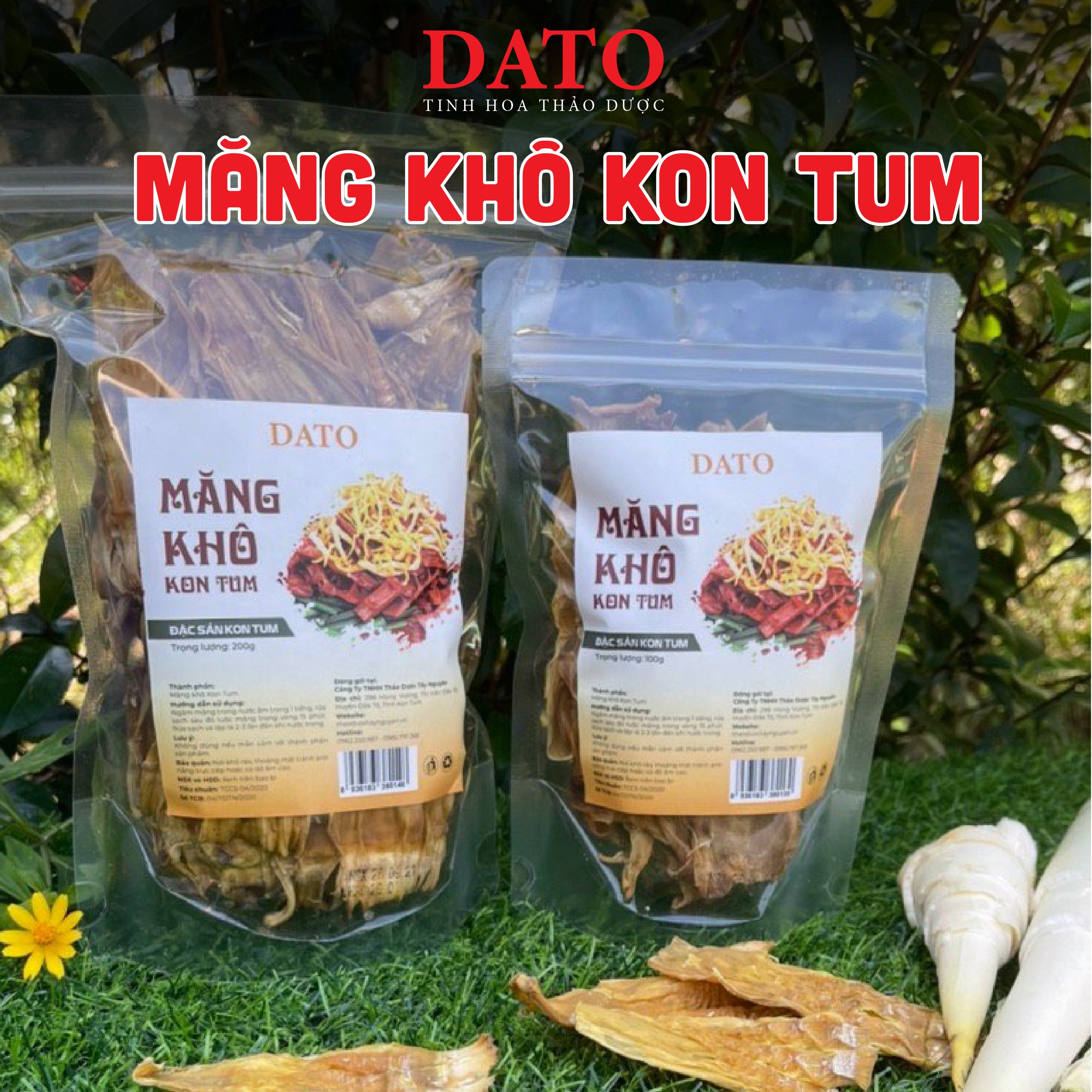 Măng  khô Kon Tum, 100g, DATO, măng rừng, măng non ngon mềm