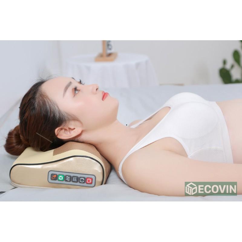 Gối Massage Hồng Ngoại 16 Bi Trị Liệu Nhật Bản, Mát Xa Cổ, Lưng, Vai Gáy