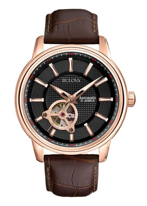 Đồng Hồ Bulova 97A109 Nam Dây Da Máy Cơ 45mm