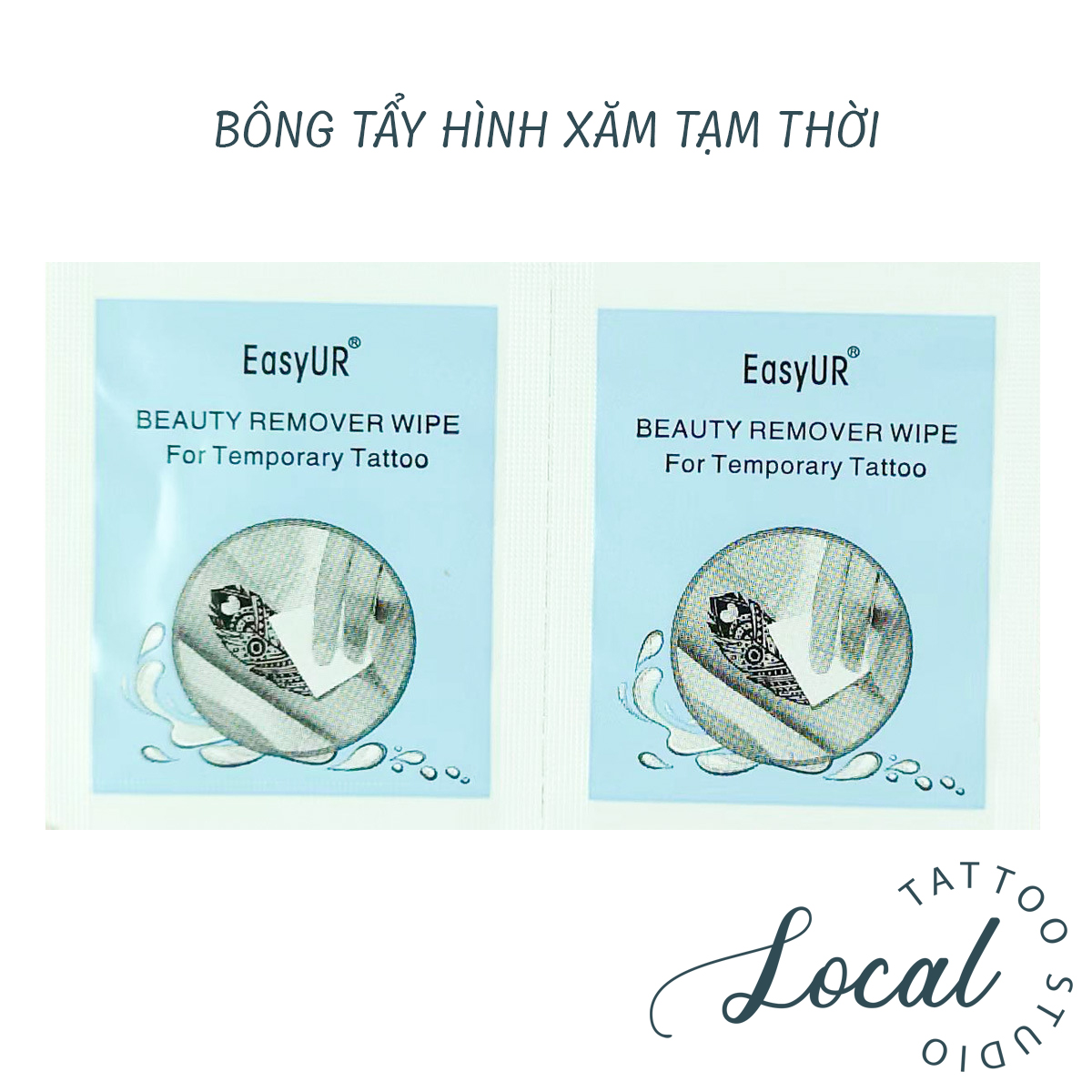 Bông Tẩy, Làm Sạch Hình Xăm Tạm Thời Local, Nhẹ Nhàng Lau Chùi 5g