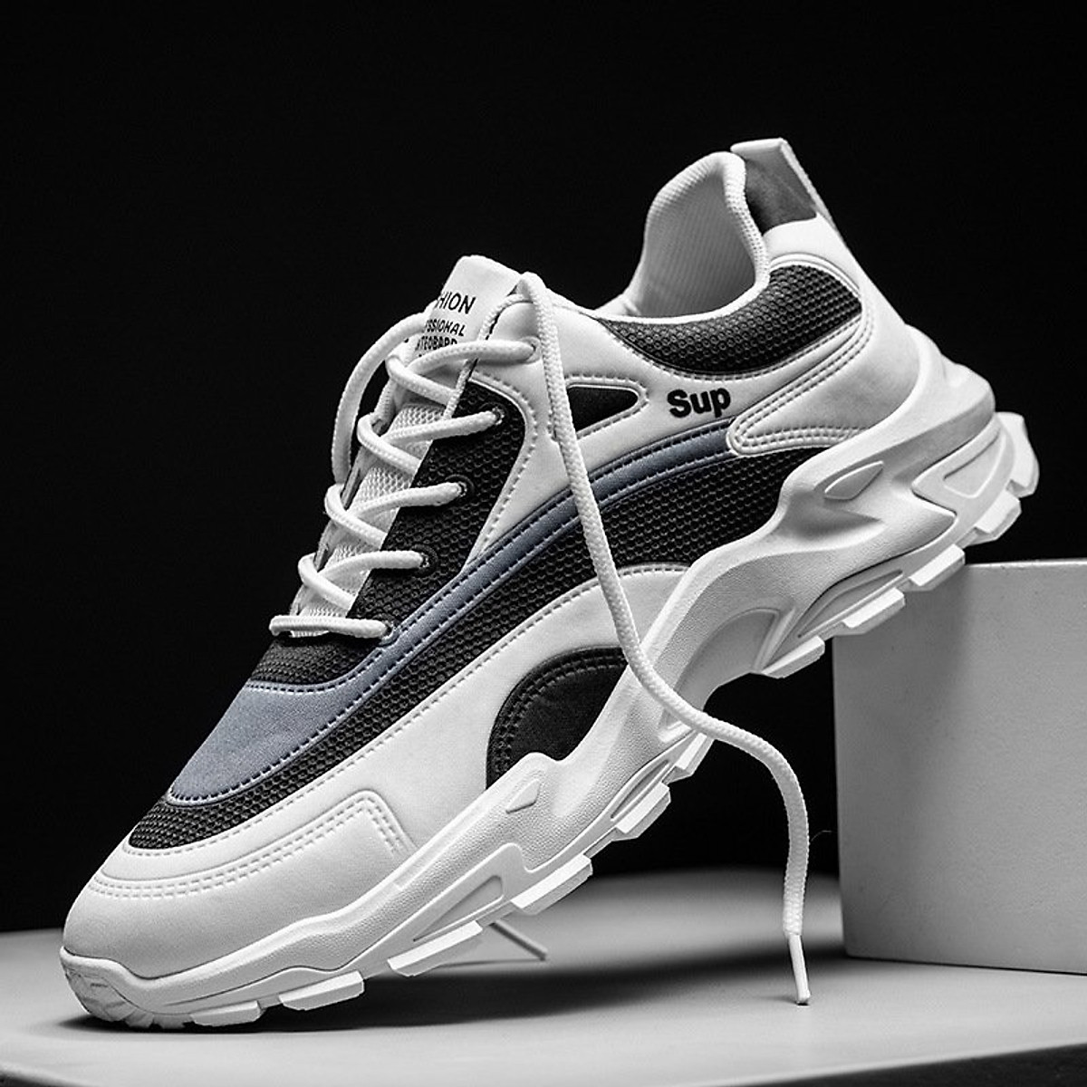 Giày Sneakers Nam -Trẻ Trung S0101 Đế Màu kết hợp tăng chiều cao