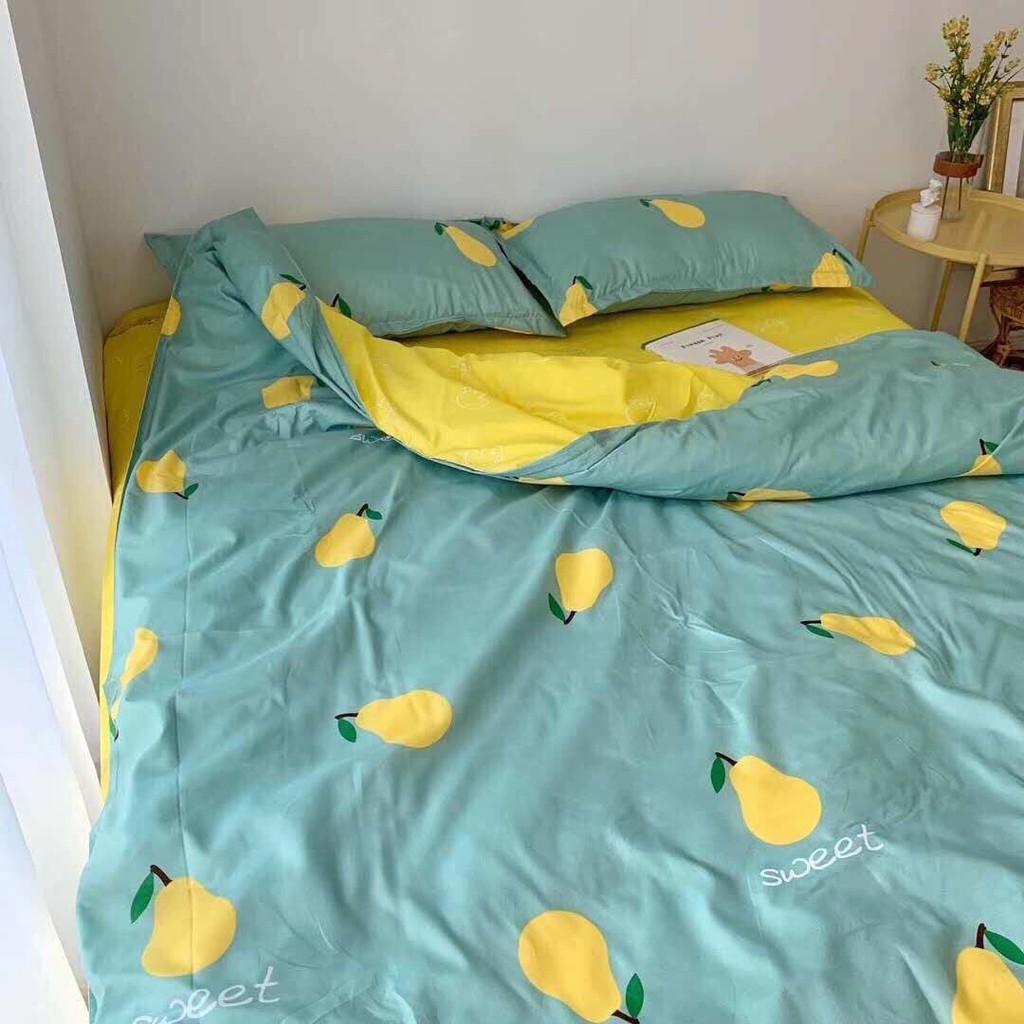 Bộ chăn ga gối phong cách Hàn Quốc lê vàng
