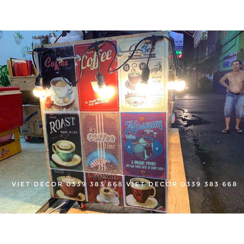 Decal Decor Vintage - Set 20 tấm Decal Coffee - Poster Trang trí Tường, Nội thất