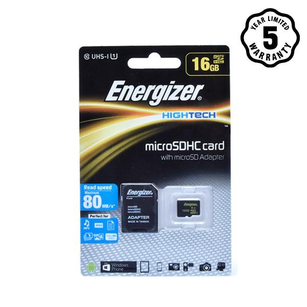 Thẻ nhớ Micro SDHC 16GB Energizer HT C10 U1 80Mb/s - FMDABH016A - Hàng chính hãng