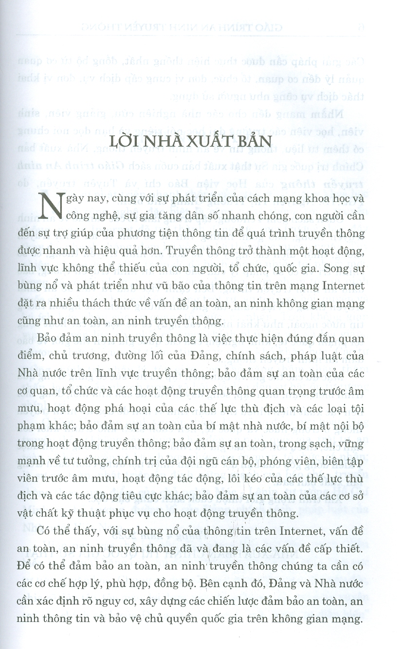 Giáo trình An Ninh Truyền Thông (Học viện Báo chí và Tuyên truyền)