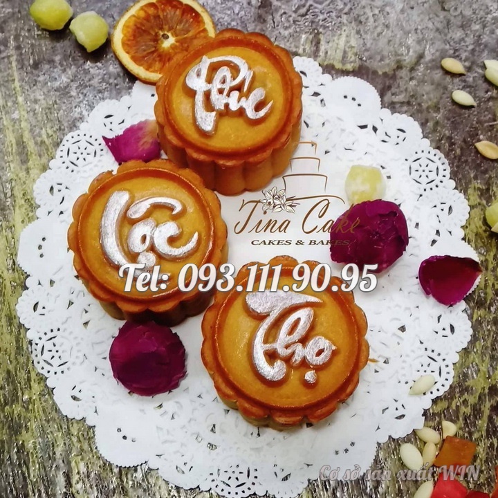 Bộ 3 khuôn ép xôi hình tròn Phúc Lộc Thọ - Loại 13 cm – Mã số Q 1732