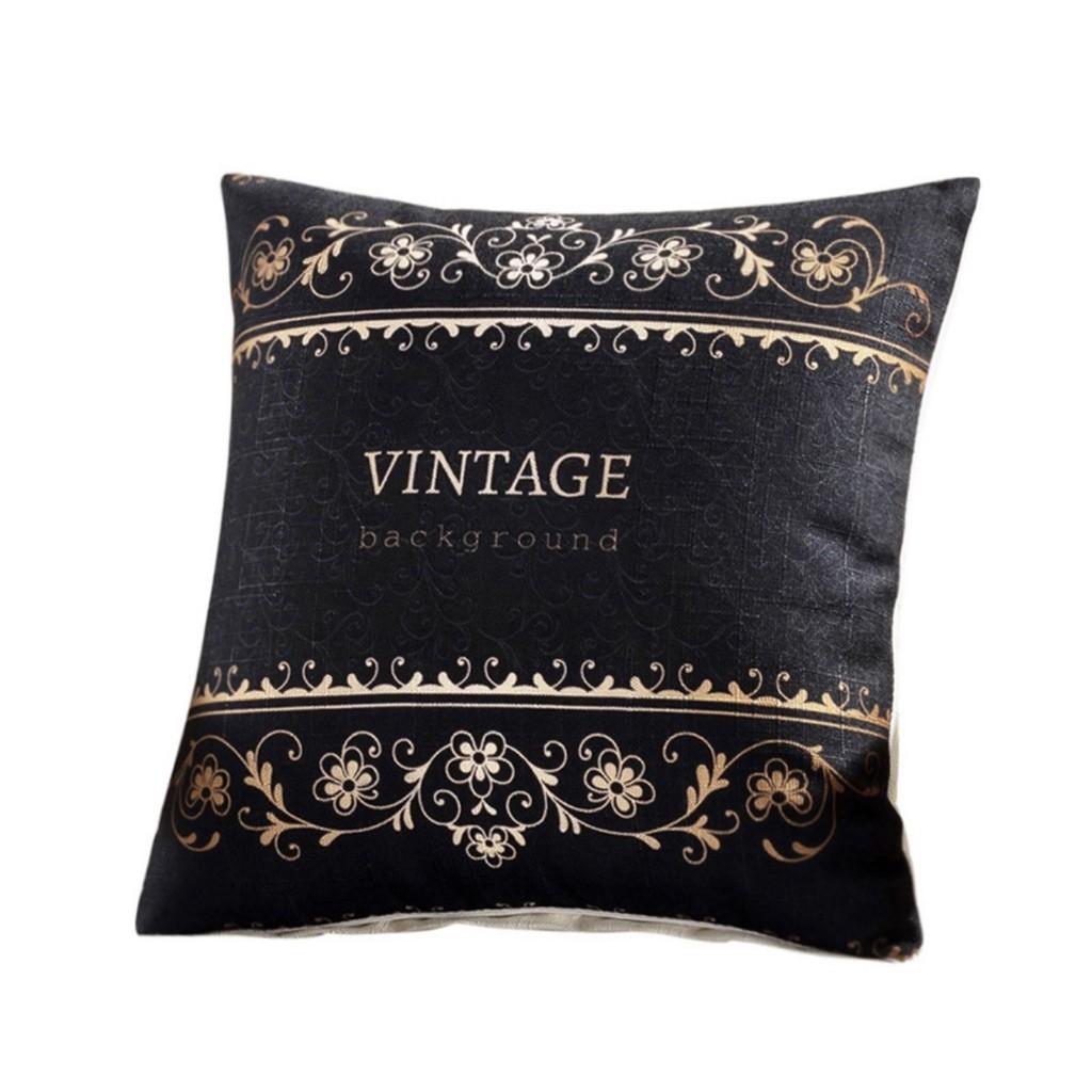 Gối tựa lưng, gối sofa, gối trang trí VINTAGE NÂU SANG TRỌNG SBK0671