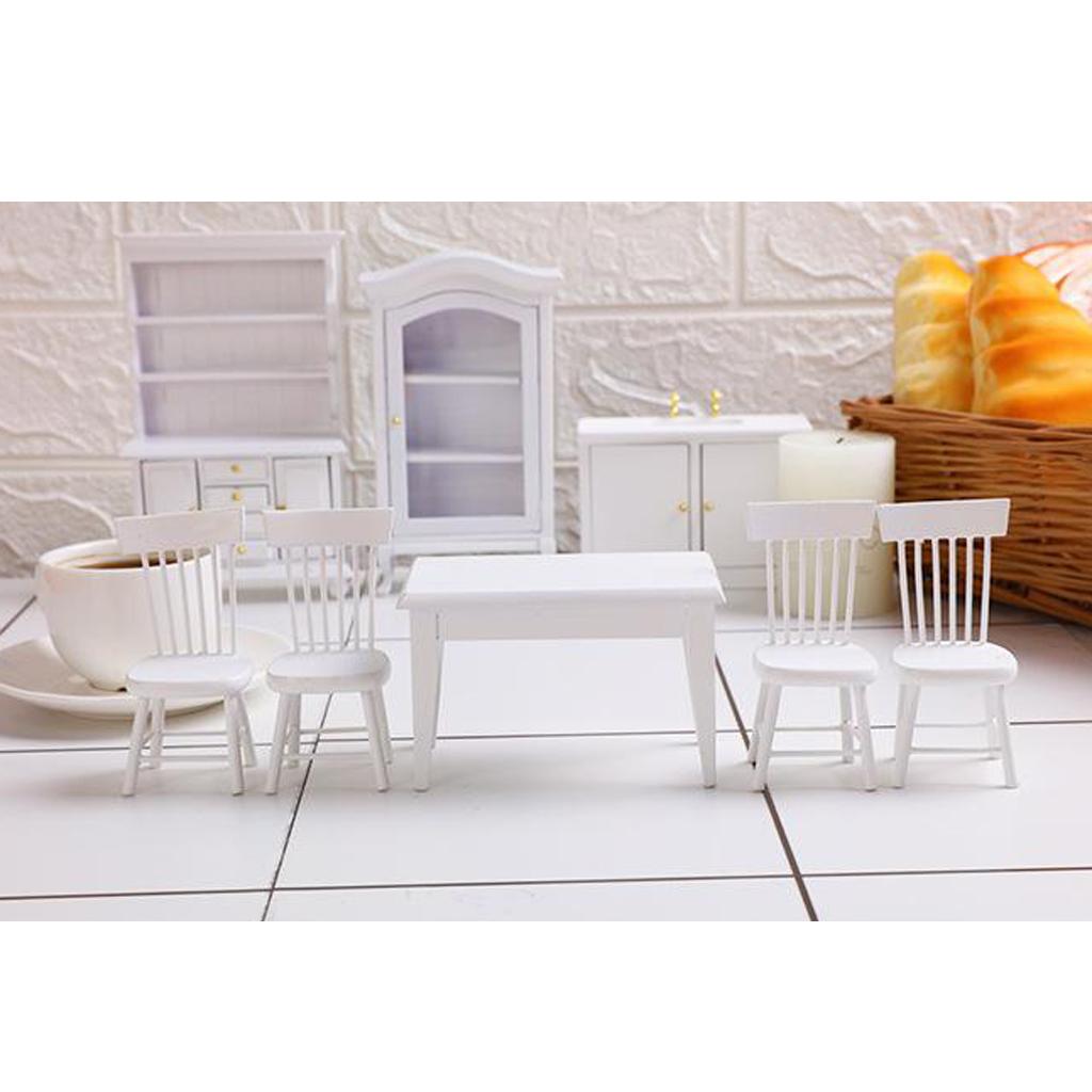 1/12 Scale Dolls House Miniature Unpainted Dining Chair Furniture Accessory