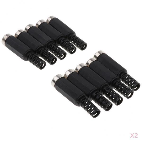 20Pieces DC5525 Power Socket Female 5.5mm*2.5mm Connector Adapter Black
