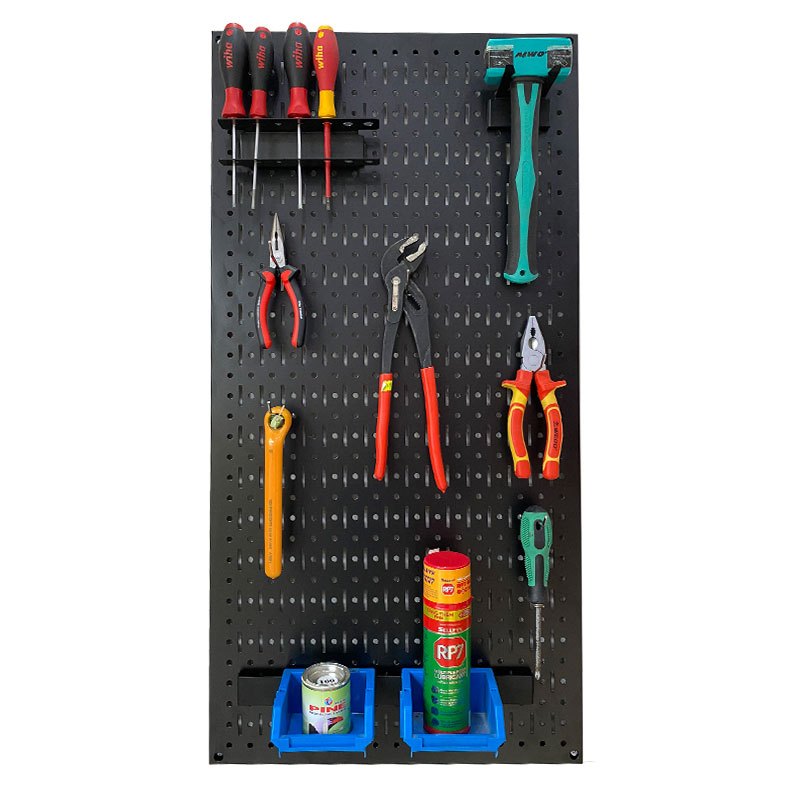 Tấm lưới pegboard treo dọc 45x90cm màu đen kèm phụ kiện treo