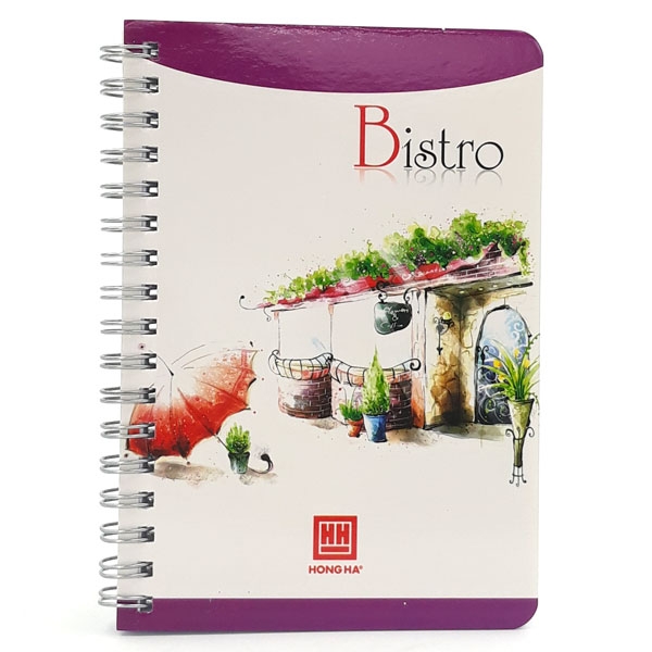 Sổ Lò Xo Dọc Bistro A6 200 Trang 2836 - Màu Tím