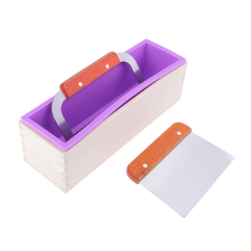 Rectangle Loaf Silicone Soap Making Mold with 2pcs Soap Cutter Slicer Tool