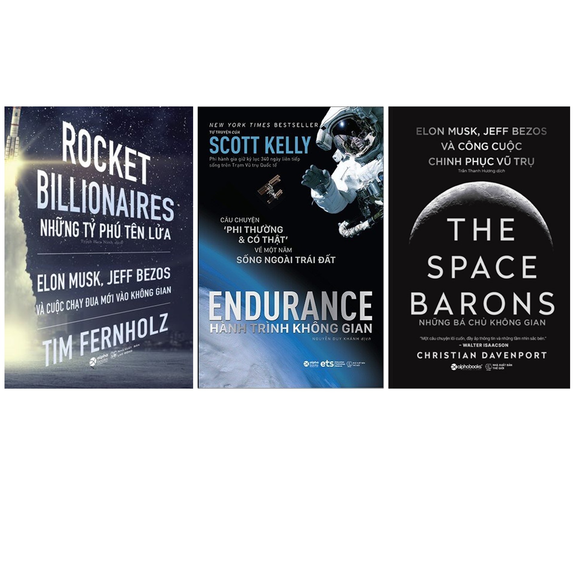 Combo Sách Khám Phá Vũ Trụ : Rocket Billionares - Những Tỉ Phú Tên Lửa +  Endurance - Hành Trình Không Gian + The Space Barons - Những Bá Chủ Không Gian