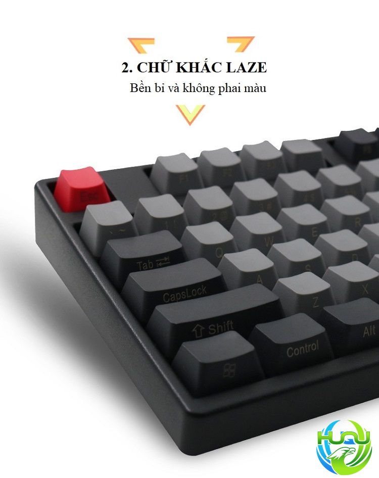 Keycap Bàn Phím Cơ Huqu HQ-104 Gồm 104 Nút bàn phím, Chất Liệu PBT - Hàng Chính Hãng