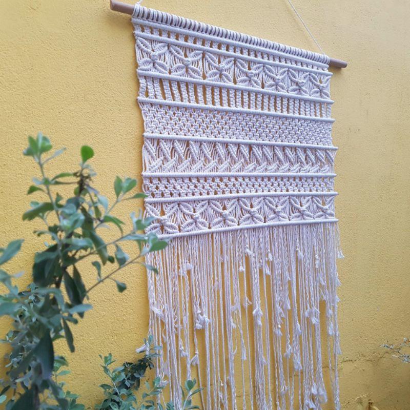 Có thể mix màu - Mành Macrame treo tường họa tiết nhẹ nhàng sang trọng