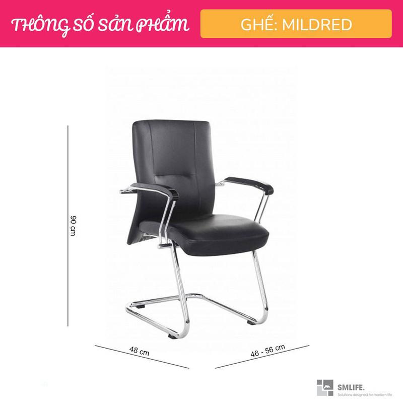 Ghế phòng họp chân quỳ inox bọc da SMLIFE Mildred