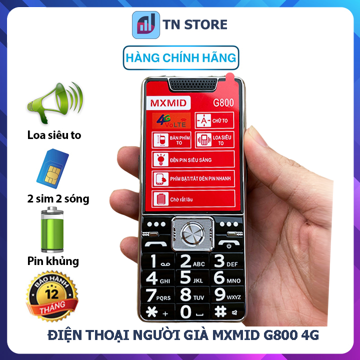 Điện thoại người già Good G2 4g - 2 sim - pin khủng, loa to, phím lớn, đọc số - Mới full box