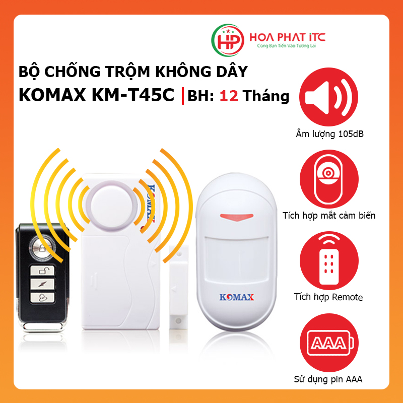 Thiết bị chống trộm không dây Komax KM-T45C - Hàng chính hãng