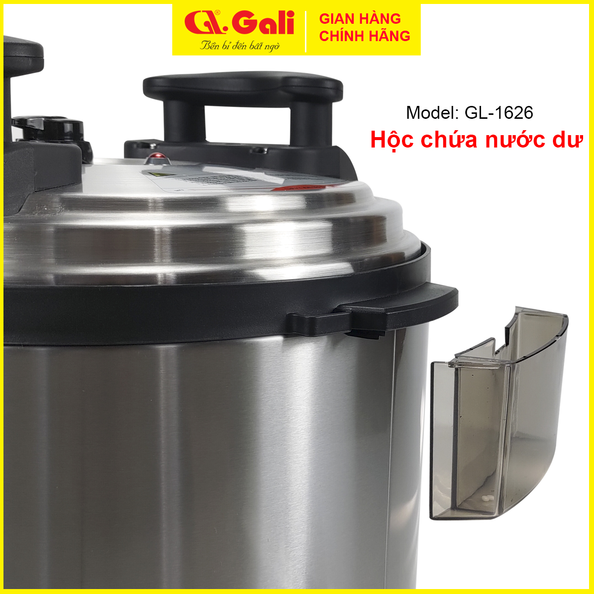 Nồi áp suất Gali GL-1626, dung tích 17lít, Sử dụng hoàn hảo cho các nhà hàng, quán ăn, trường học, hàng chính hãng 100%, bảo hành 24 tháng Gali