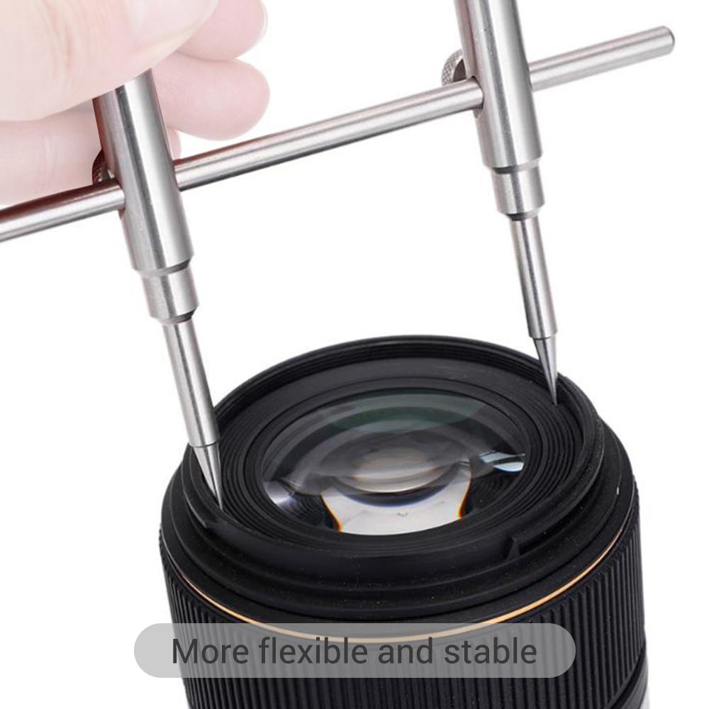 Repair Tool Camera Tool Detachable Tic-tac-toe Tool for Camera Lens with 2 Tips Lens Repair Set Flat Pointed 4 Screws 1