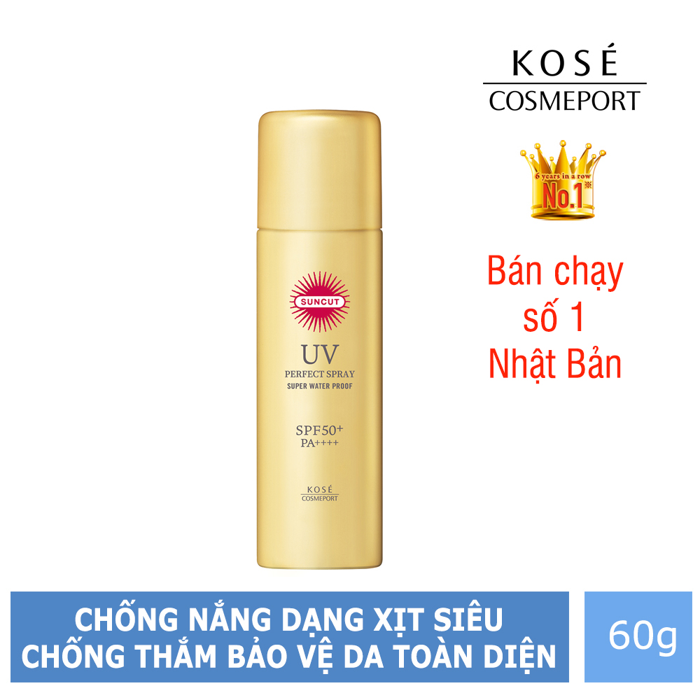 Chống Nắng Dạng Xịt Kosé Cosmeport Suncut UV Spray Super Waterproof SPF 50+/PA++++ (60g)