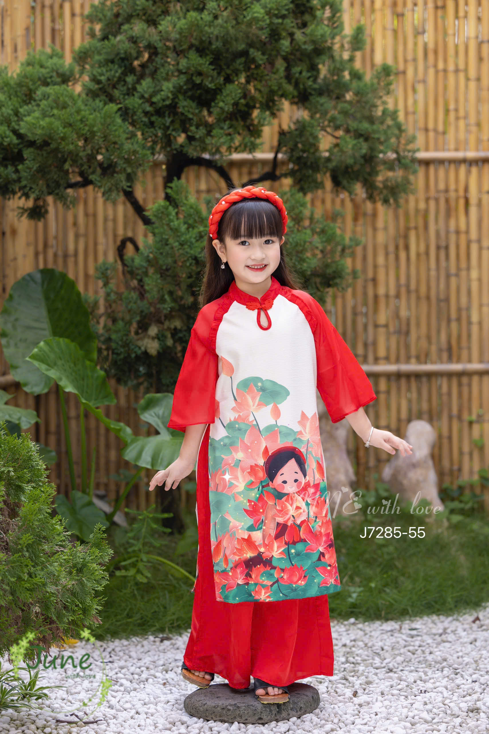 Bộ áo dài tết cho bé gái mẫu hoa mùa xuân xinh xắn diện lễ tết noel giáng sinh năm mới  từ 10-40kg hàng thiết kế cao cấp