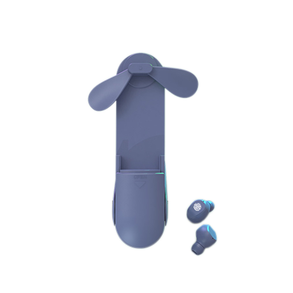 Tai Nghe Nhét Tai Bluetooth 5.0 Không Dây Với Đèn Pin Quạt Mini TWS Có Hộp Sạc Đa Chức Năng BT