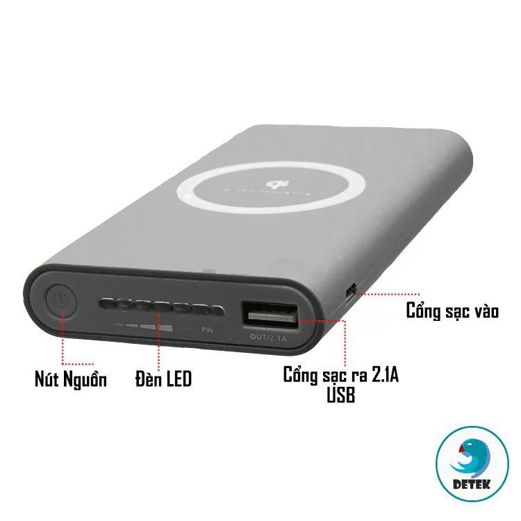 Pin sạc dự phòng không dây 10000 Mah tích hợp sạc không dây