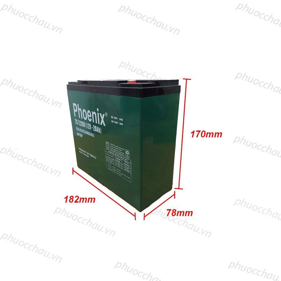 Bình Ắc Quy Khô PHOENIX TS12200 12V-20AH Dùng Cho UPS, Loa Kéo, Lưu Điện