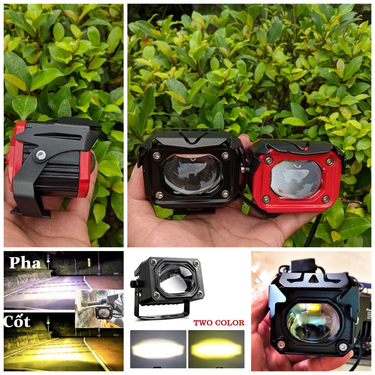 Đèn bi cầu 2 màu cốt vàng pha trắng F20xp 60w siêu sáng chống nước dành cho khách vip