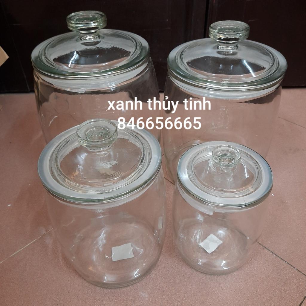 Bình thủy tinh HD12 ngâm hoa quả, ngâm sâm, muối dưa, muối cà, trưng bày - 2,35 lít