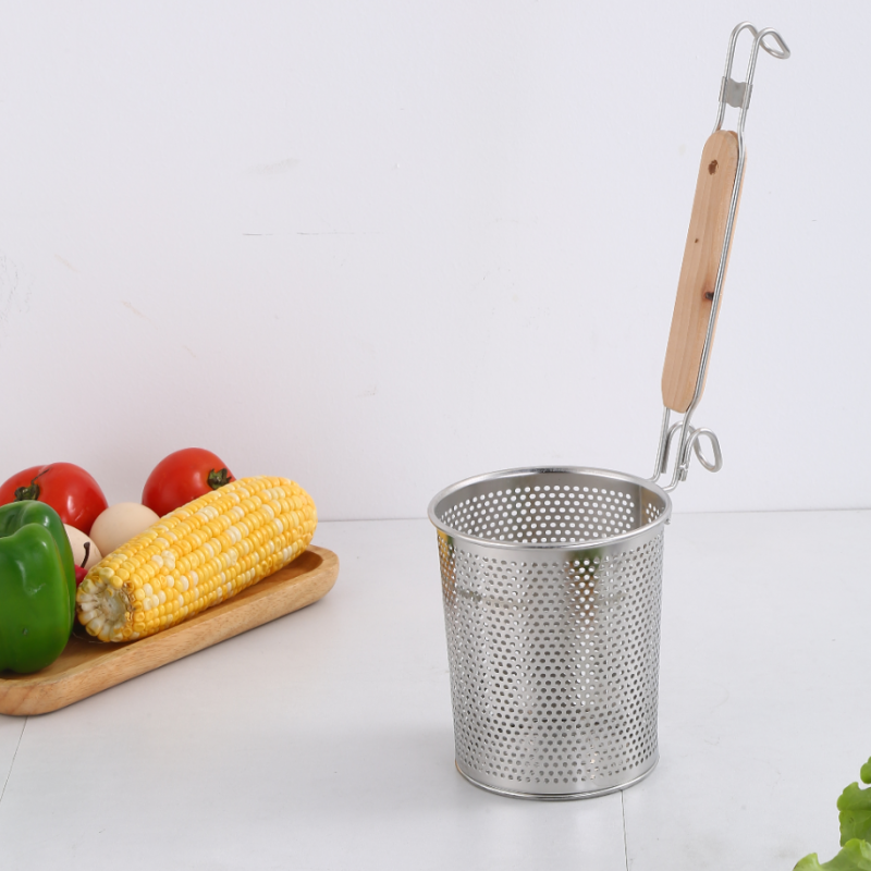 12cm Frying Filter Scoop Hot Pot Oil Noodle Colander Stainless Deep Basket